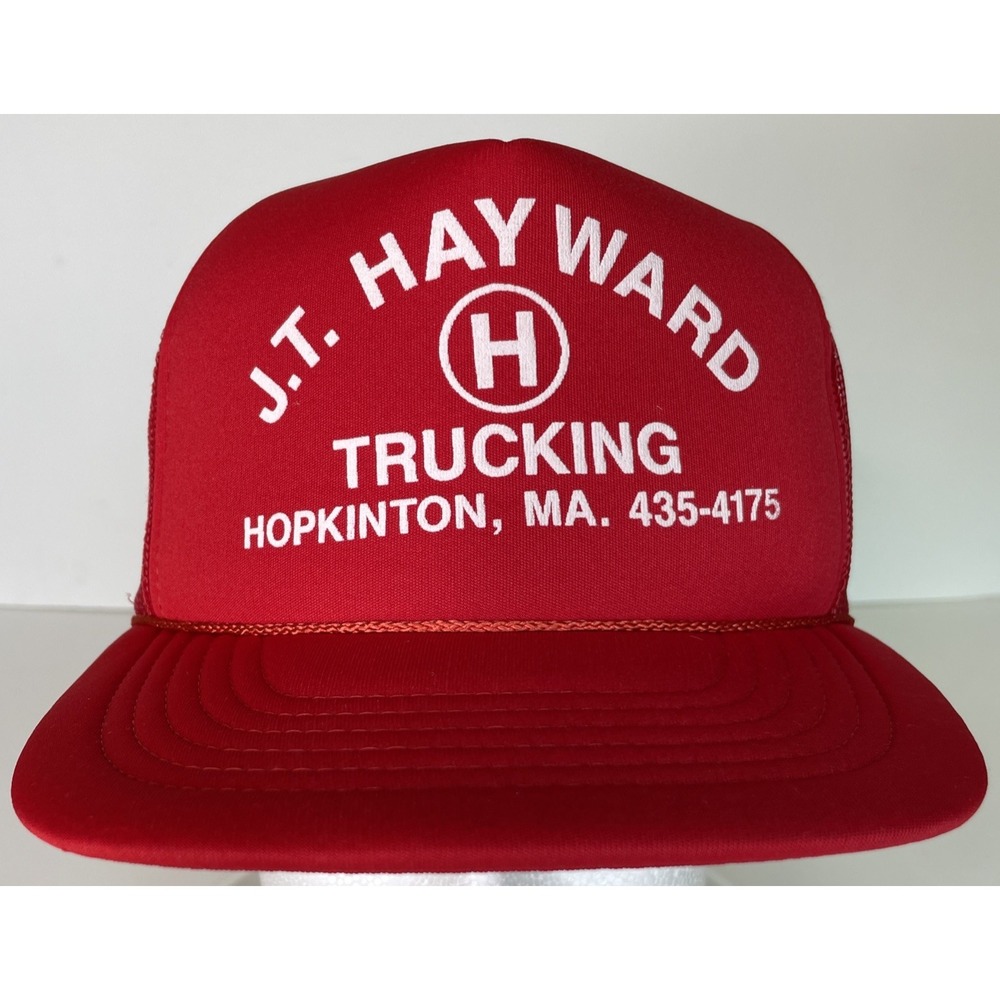 J.T. Hayward H Trucking Hopkinton, MA. Radio Kap Red Rope Snapback Trucker Hat